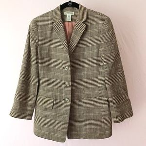 Vintage Ann Taylor Linen/Silk/Wool Blazer Brown 6P